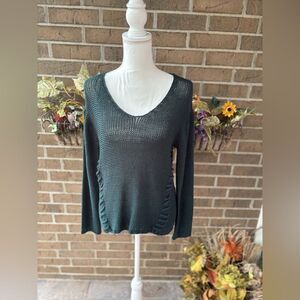 Anthropologie Harper Heritage Dark Green Sweater